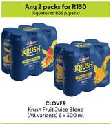 Clover Krush Fruit Juice Blend (All Variable)-For Any 2 x 6 x 300ml