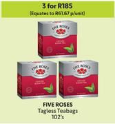 Five Roses Tagless Teabags-For 3 x 102's Pack