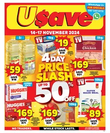 Usave Gauteng, Mpumalanga & Limpopo : 4-Day Price Slash (14 November - 17 November 2024)