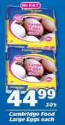 Cambridge Food Large Eggs-30's Each
