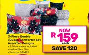 3 Piece Double/Queen Comforter Set Assorted Designs-Each