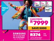 Samsung 65" Crystal UHD 4K TV CU7000