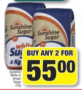 Sunshine White Or Brown Sugar-For Any 2 x 2kg