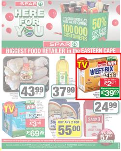 SPAR EASTERN CAPE : Here For You (25 August - 6 September 2020), page 1