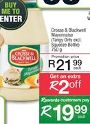 Crosse & Blackwell Mayonnaise (Tangy Only, Excl Squeeze Bottle)-750g