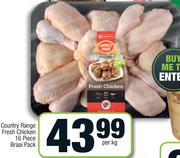 Country Range Fresh Chicken 16 Piece Braai Pack-Per Kg