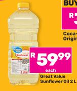 Great Value Sunflower Oil-2L Each