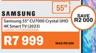 Samsung 55" CU7000 Crystal UHD 4K Smart TV UA55CU7000KXXA