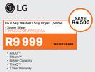 LG 8.5Kg Washer/5Kg Dryer Combo (Stone Silver) F2V5GP2TASSQESA