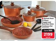Bennett Read 12 Piece Copper & Rock Non Stick Cookware Set-Per Set