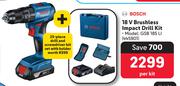Bosch 18V Brushless Impact Drill Kir GSB 185-Li-Per Kit