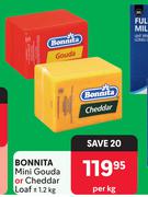 Bonnita Mini Gouda Or Cheddar Loaf-1.2Kg Per Kg