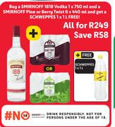 Smirnoff 1818 Vodka-750ml