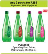 Pleazers Sparkling Fruit Juice(All Variants)-For Any 2 x 12 x 350ml