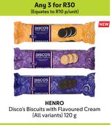 Henro Disco's Biscuits With Flavoured Cream (All Variants)-For Any 3 x 120g