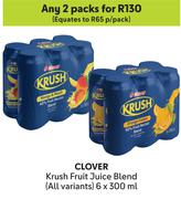 Clover Krush Fruit Juice Blend (All Variants)-For Any 2 x 6 x 300ml