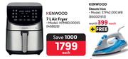 Kenwood 7Ltr Air Fryer HFM80.000SS + Free Kenwood Steam Iron STP42.000.WB