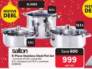Salton 6 Piece Stainless Steel Pot Set-Per Set
