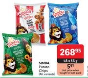 Simba Potato Chips (All Variants)-48 x 36g