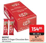 Nestle Kitkat 2 Finger Chocolate Bars (All Variants)-36 x 20g
