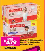 Huggies Gold Nappies Giga Bag Or Pants Mega Box (Assorted Sizes)-Per Pack