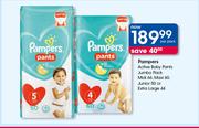 Pampers Active Baby Pants Jumbo Pack Midi 66, Maxi 60, Junior 50 Or Extra Large 44-Per Pack