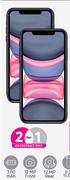 2 x Apple iPhone 11 64GB Smartphone-On 1GB Red Core More Data & Promo 70 PMx36