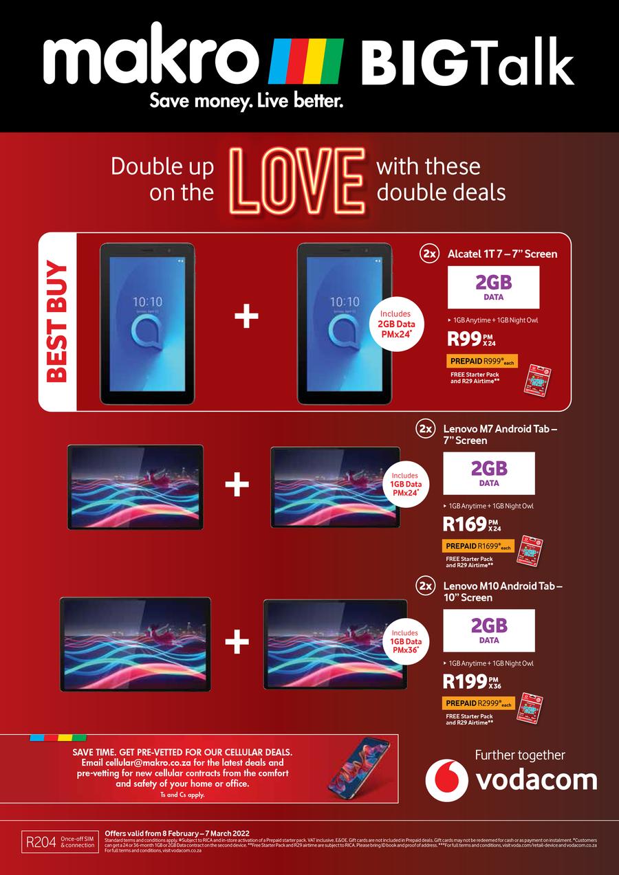 vodacom cash deals on cell phones