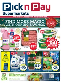 Pick n Pay Gauteng, Free State, North West, Mpumalanga, Limpopo & Northern Cape : Specials (23 October - 10 November 2024)