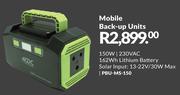 Supasol Mobile Back-Up Units PBU-MS-150