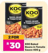 Koo Baked Beans In Tomato Sauce-For 2 x 400g