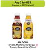 All Gold Tomato, Mustard, Barbeque Or Tomato Sauce Lite-For Any 2 x 500ml