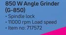 Ryobi 850W Angle Grinder (G-850)-Each