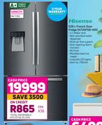 Hisense 536Ltr French Door Fridge H720FSB-WD