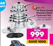 Tissolli 21 Piece Crown Stainless Steel Cookware Set-Per Set