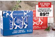 Food Lover's UHT Full Cream Or Low Fat Long Life Milk-6 x 1L Each