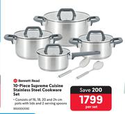 Bennett Read 10-Piece Supreme Cuisine Stainless Steel Cookware Set-Per Set