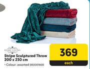 0Home Living Stripe Sculptured Throw 200 x 230cm-Each