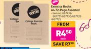 Game Exercise Books A4 72 Page Assorted-Each
