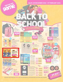 Game : Back To School (28 December - 07 February 2023), page 1