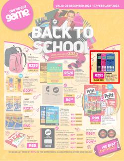 Game : Back To School (28 December - 07 February 2023), page 1