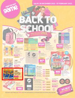 Game : Back To School (28 December - 07 February 2023), page 1
