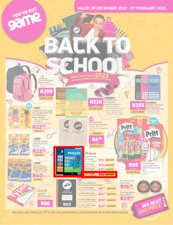 Game : Back To School (28 December - 07 February 2023), page 1