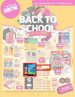 Game : Back To School (28 December - 07 February 2023), page 1