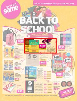 Game : Back To School (28 December - 07 February 2023), page 1