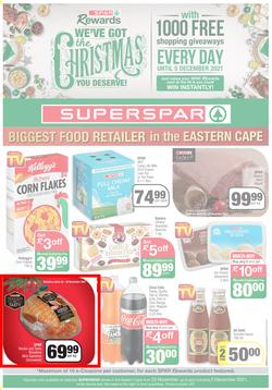SUPERSPAR EASTERN CAPE : We've Got The Christmas You Deserve (23 November - 5 December 2021) Valid In | Bluewater Bay, Amalinda, Knysna, Heather Park, Jeffery's Bay, Rosehill, Sedgefield, Spandau, page 1
