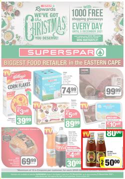 SUPERSPAR EASTERN CAPE : We've Got The Christmas You Deserve (23 November - 5 December 2021) Valid In | Bluewater Bay, Amalinda, Knysna, Heather Park, Jeffery's Bay, Rosehill, Sedgefield, Spandau, page 1