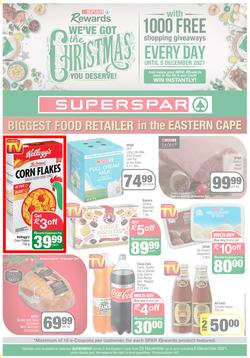 SUPERSPAR EASTERN CAPE : We've Got The Christmas You Deserve (23 November - 5 December 2021) Valid In | Bluewater Bay, Amalinda, Knysna, Heather Park, Jeffery's Bay, Rosehill, Sedgefield, Spandau, page 1