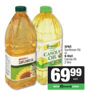Spar Sunflower Oil Or B-Well Canola Oil-2L