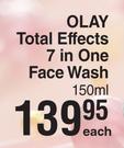 Olay Total Effects 7 In One Face Wash-150ml Each